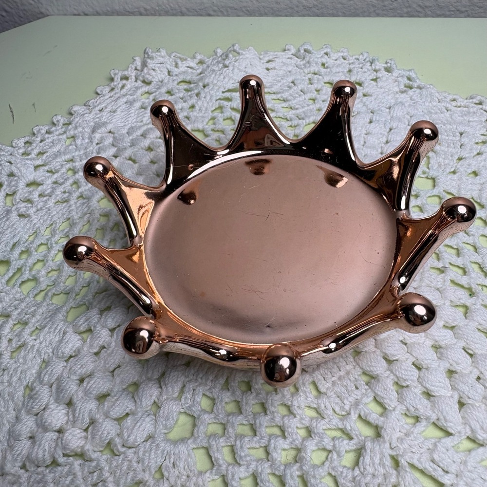 Unbranded Rose Gold Crown Trinket Dish Royal Core Aesthetic Ceramic